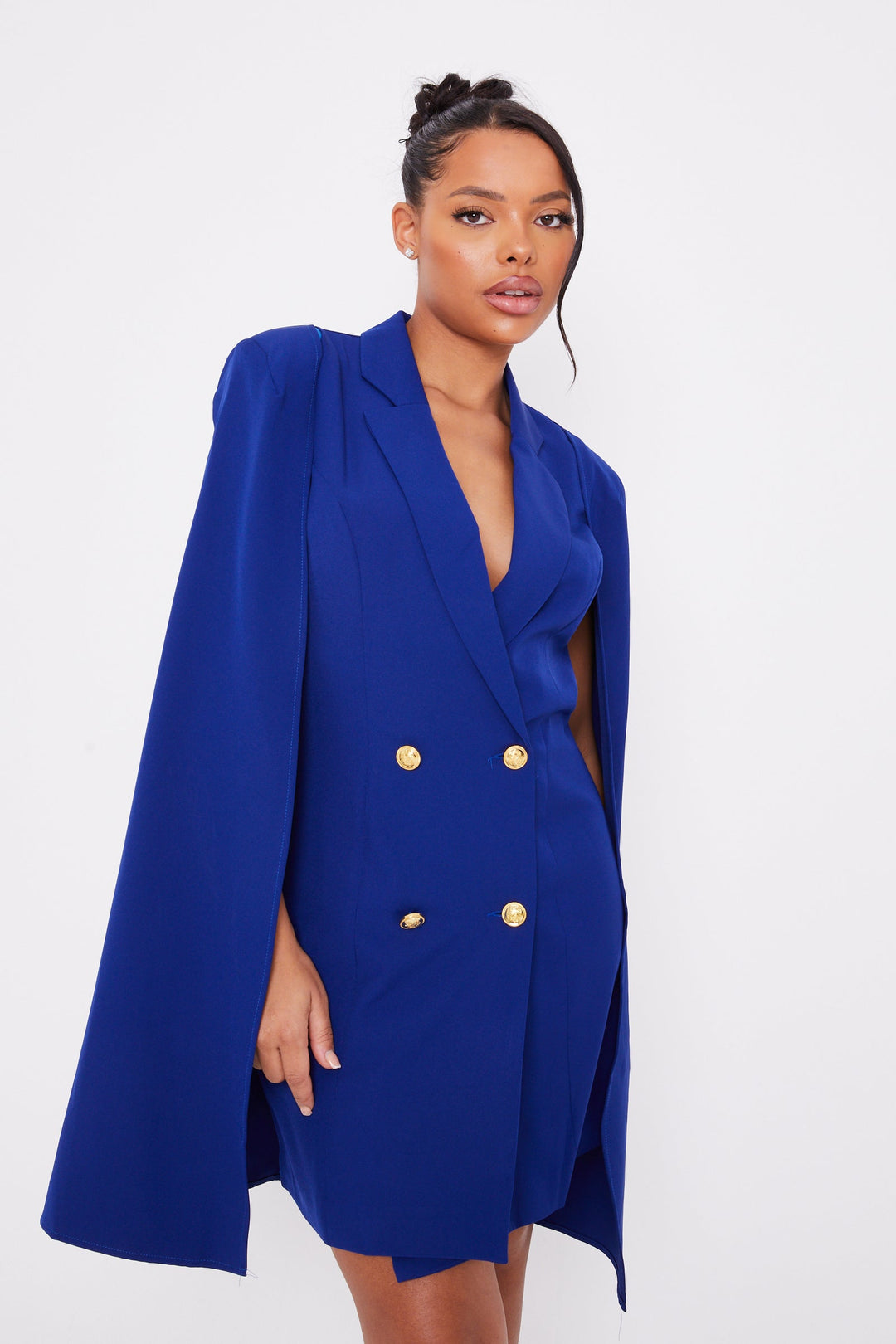 Blue Blazer Cape Dress